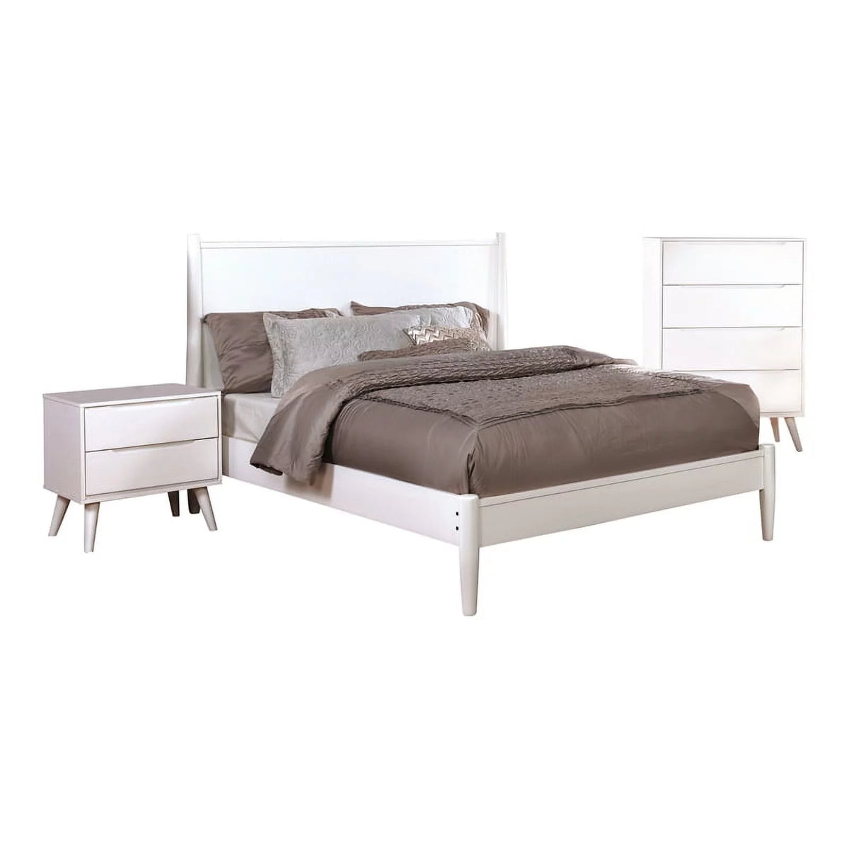 White Solid Wood Bedroom Set C817545
