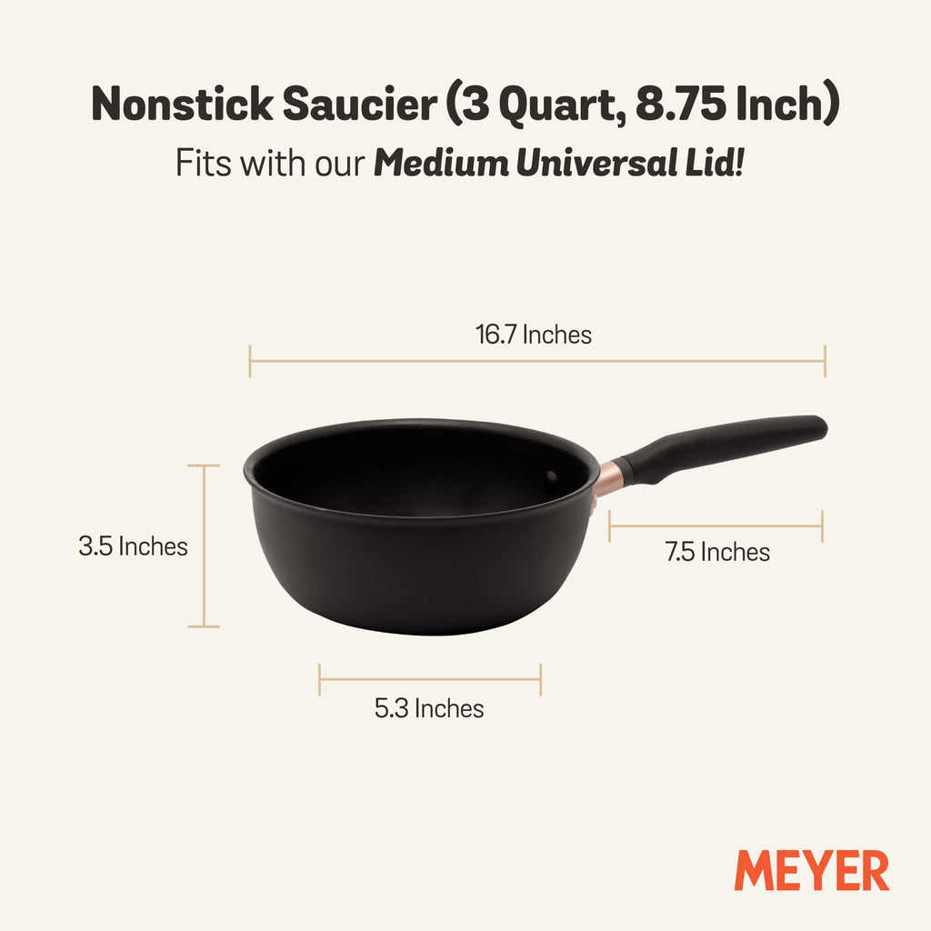 3-Quart Matte Black Hard Anodized Nonstick Sauce Pan P29992