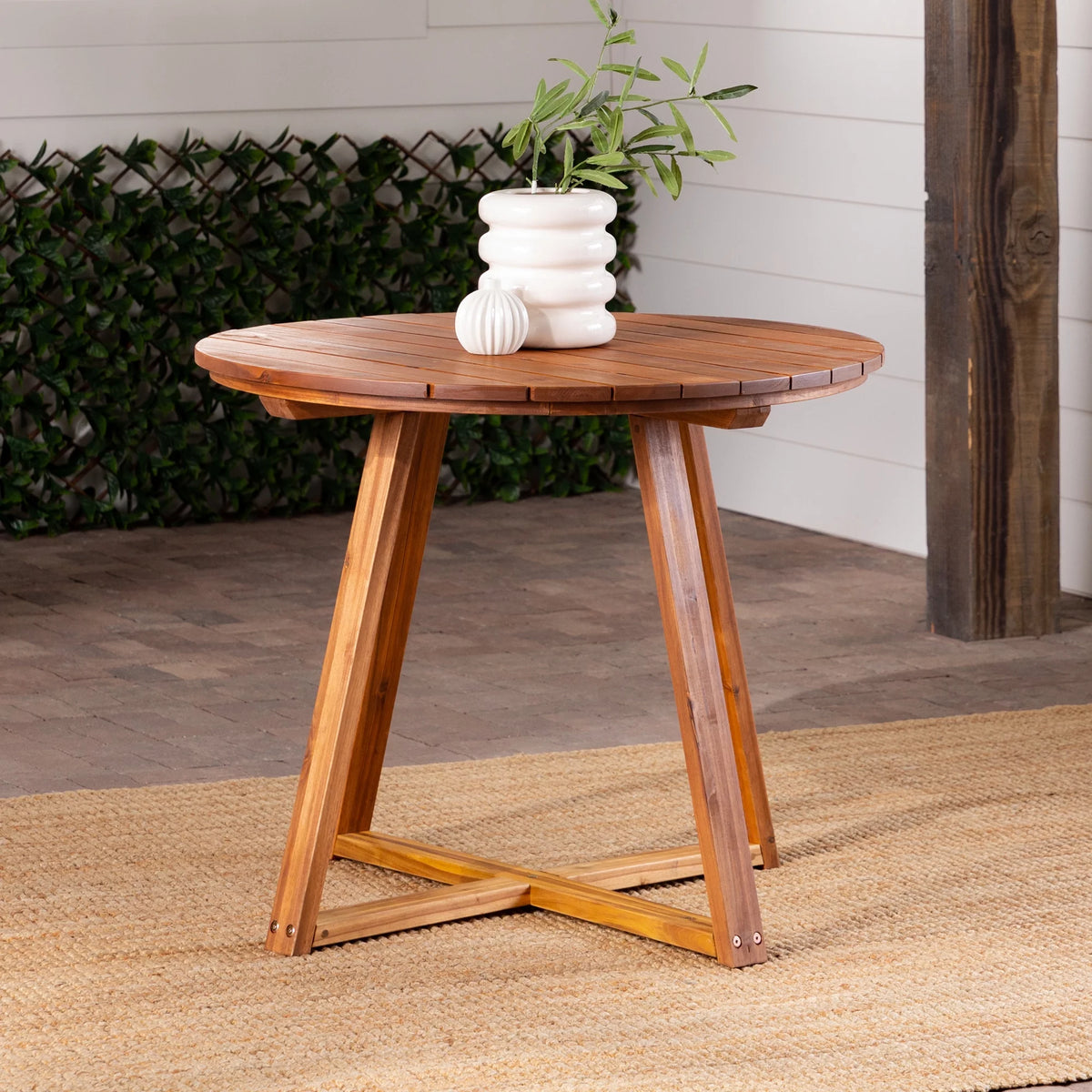 30” Solid Acacia Wood Outdoor Dining Table F26132
