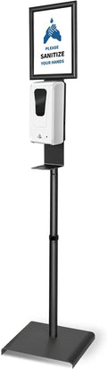 Automatic Hand Sanitizer Dispenser with Adjustable Stand, Sign Board, Refillable Bottle, Drip Catcher - 33oz V8710