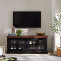4-door TV Stand for TVs up to 85", White/Walnut Finish B455757