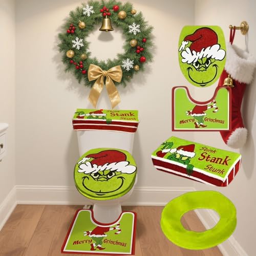 Christmas Toilet Seat Cover and Rug Set of 4 C456771