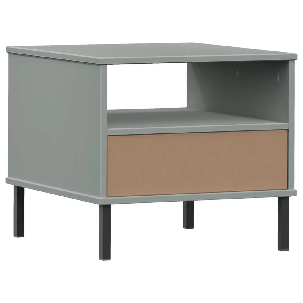 Pine Wood Bedside Cabinet with Storage Drawer and Open Compartment O50425