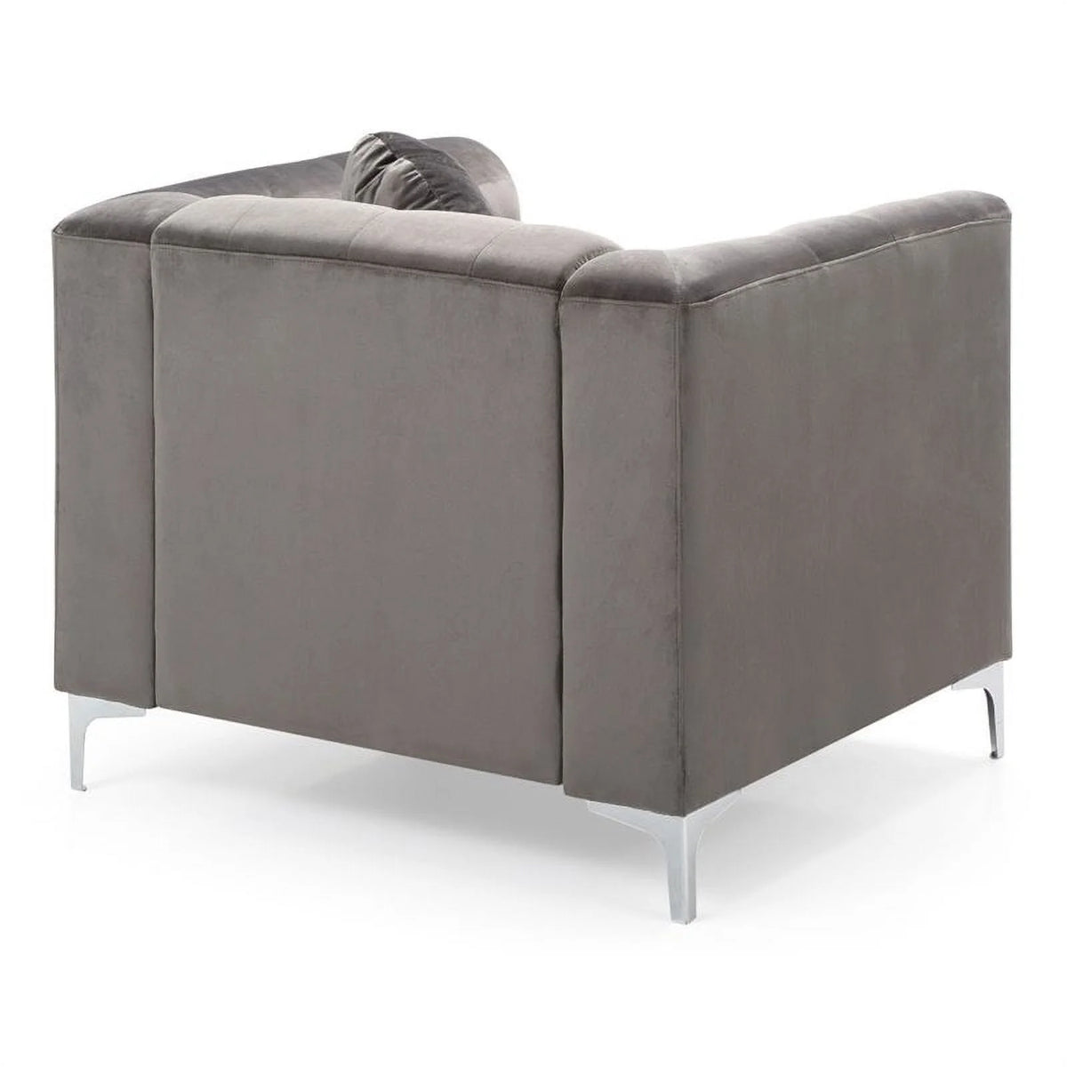 Velvet Sofa Chaise and Chair 2-Piece Set Dark Gray H6757