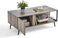Brown Wood Coffee Table with Cabinet Door N27054