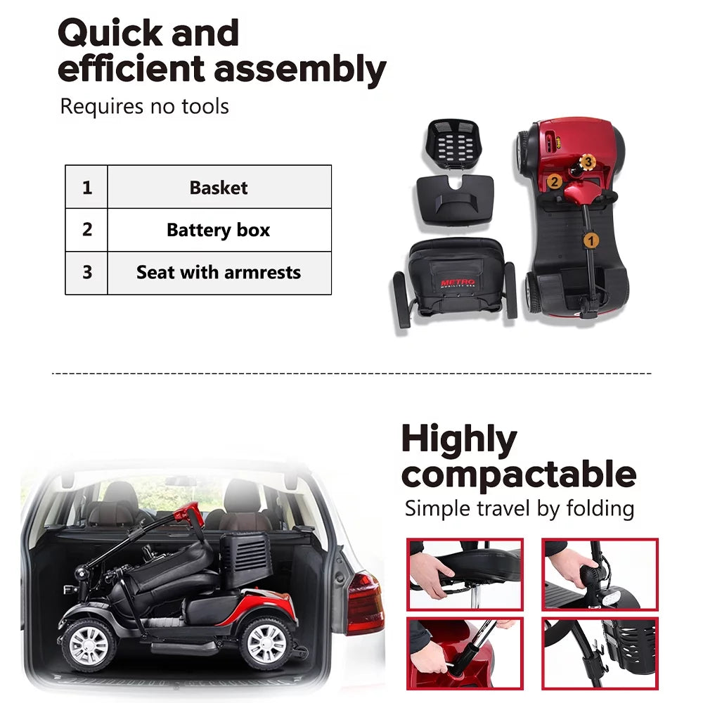 Heavy Duty Electric Mobility Scooter with Detachable Basket O120444