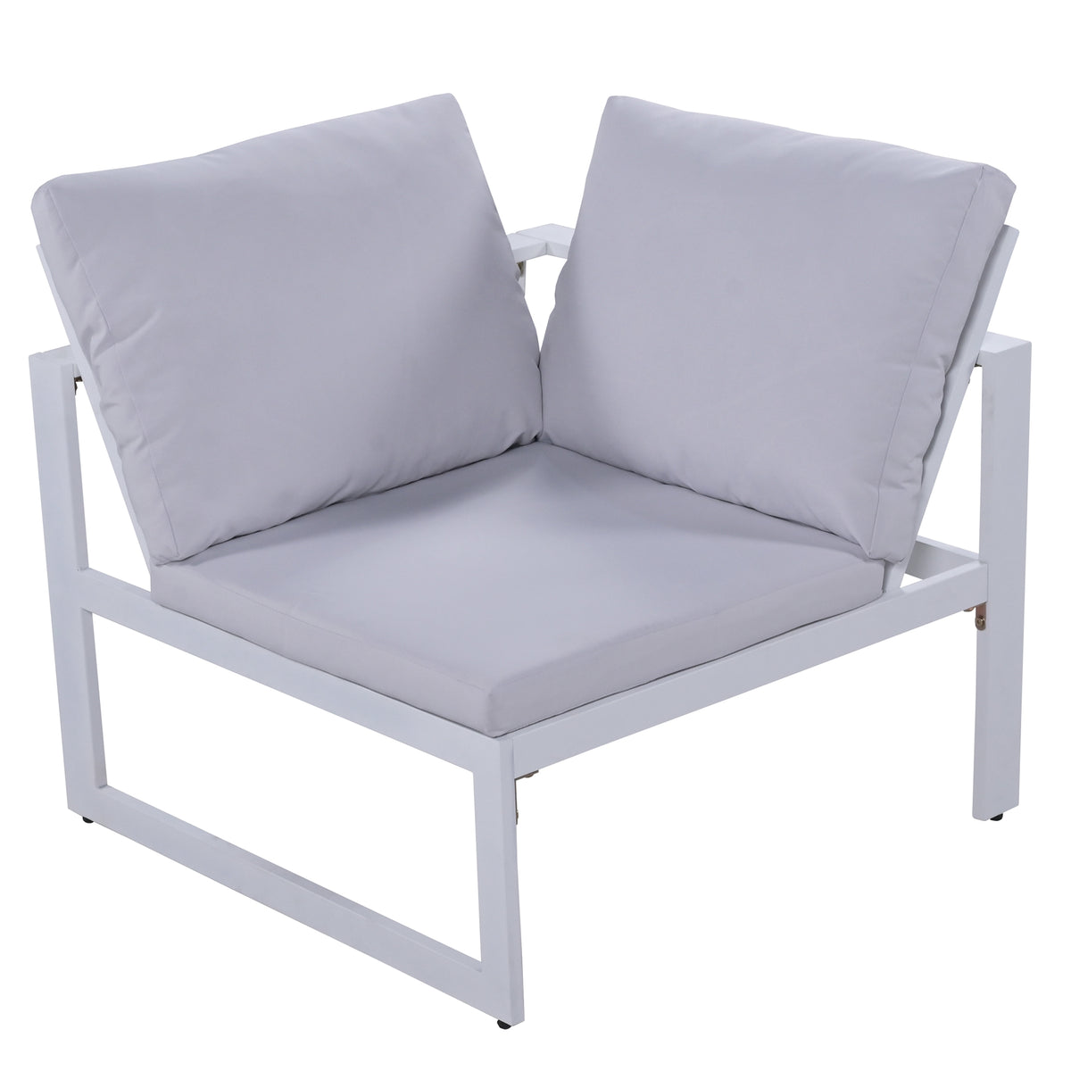 Industrial Style Outdoor Sofa Combination Set with 2 Love Sofa, 1 Single Sofa, 1 Table, 2 Bench T582